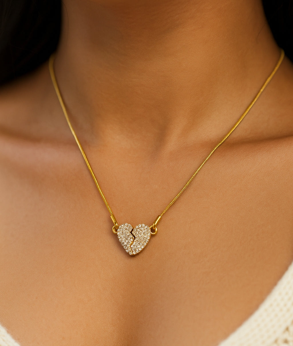 Heart locket with heart ears ring