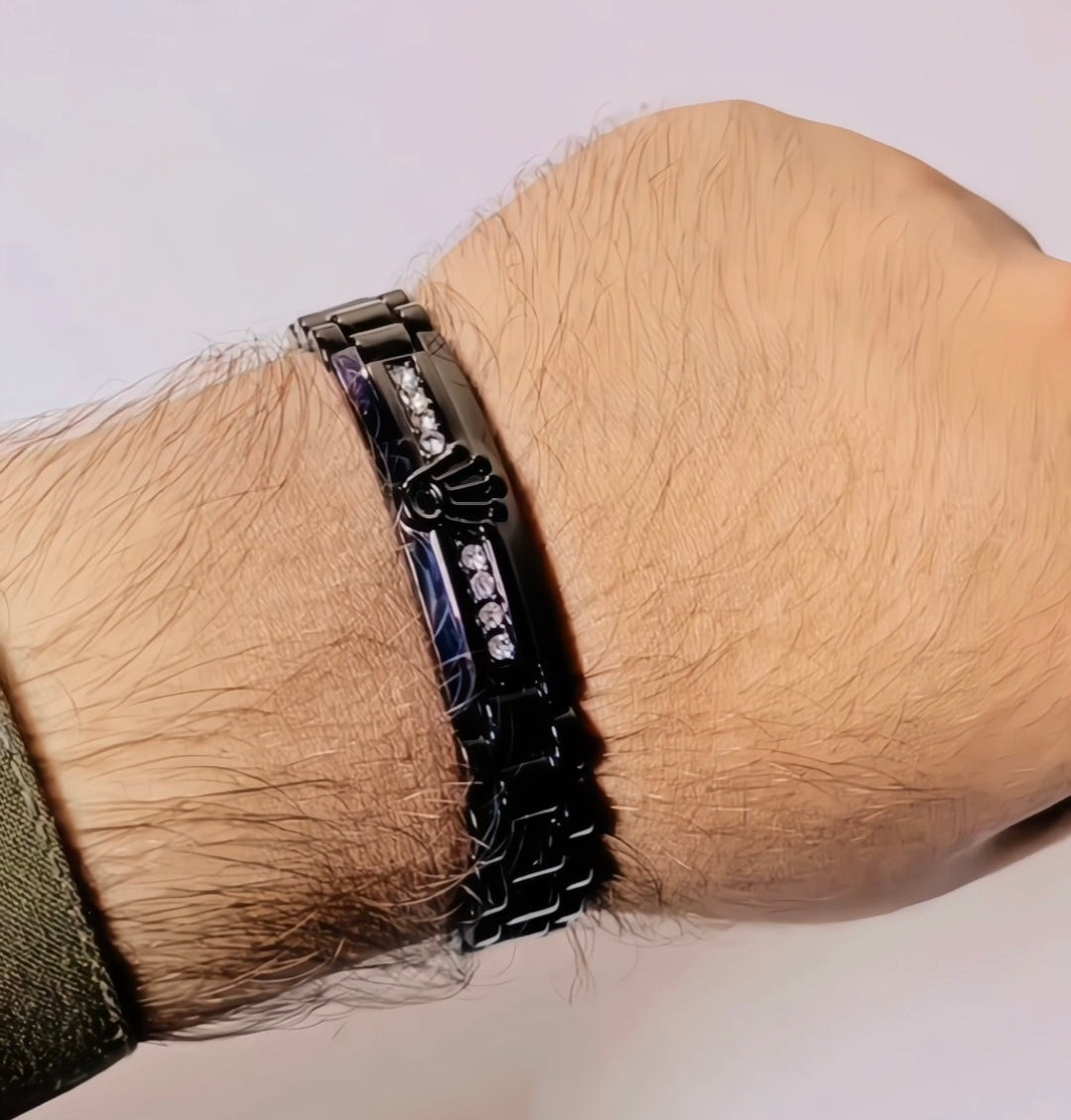 Black baraclet with black ring