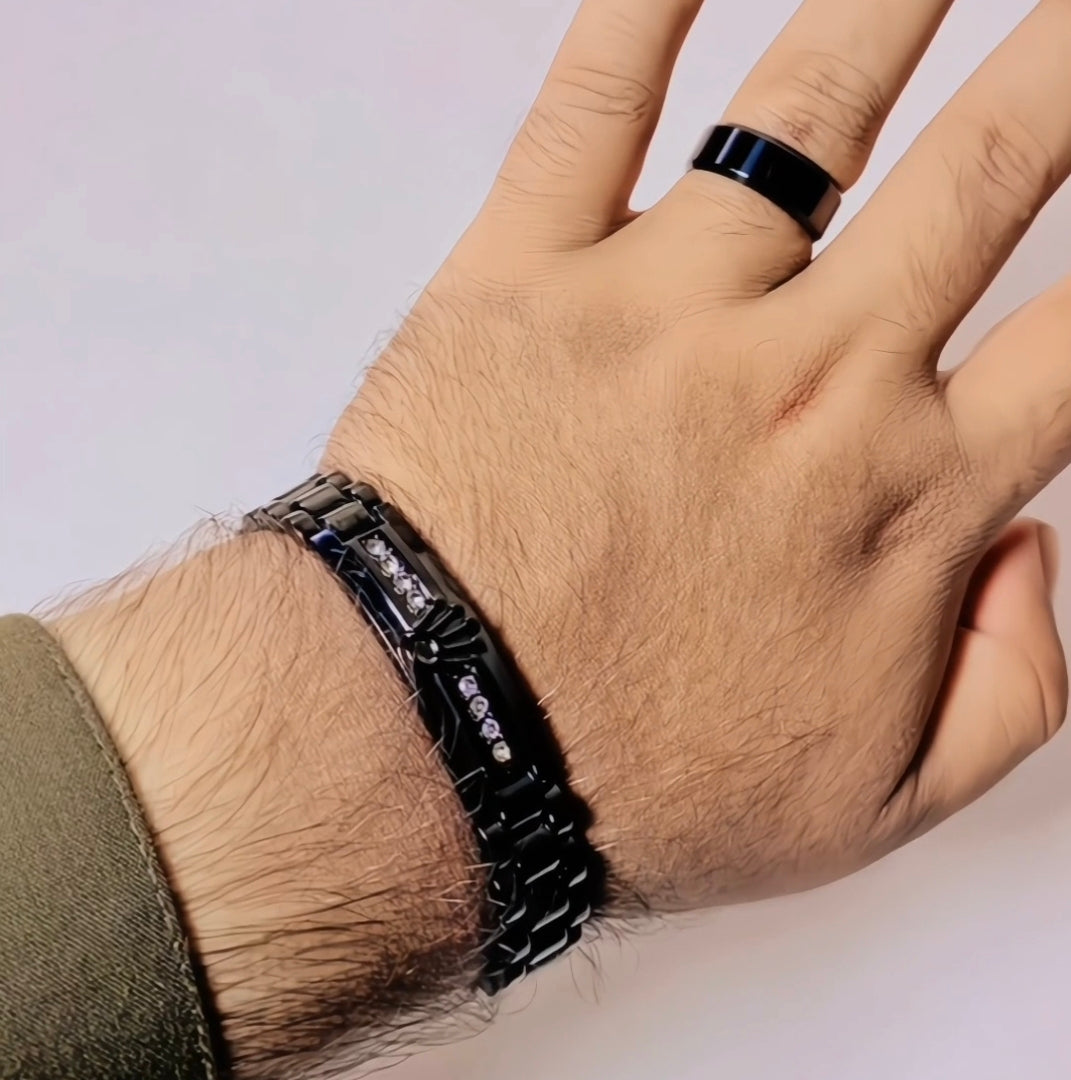 Black baraclet with black ring